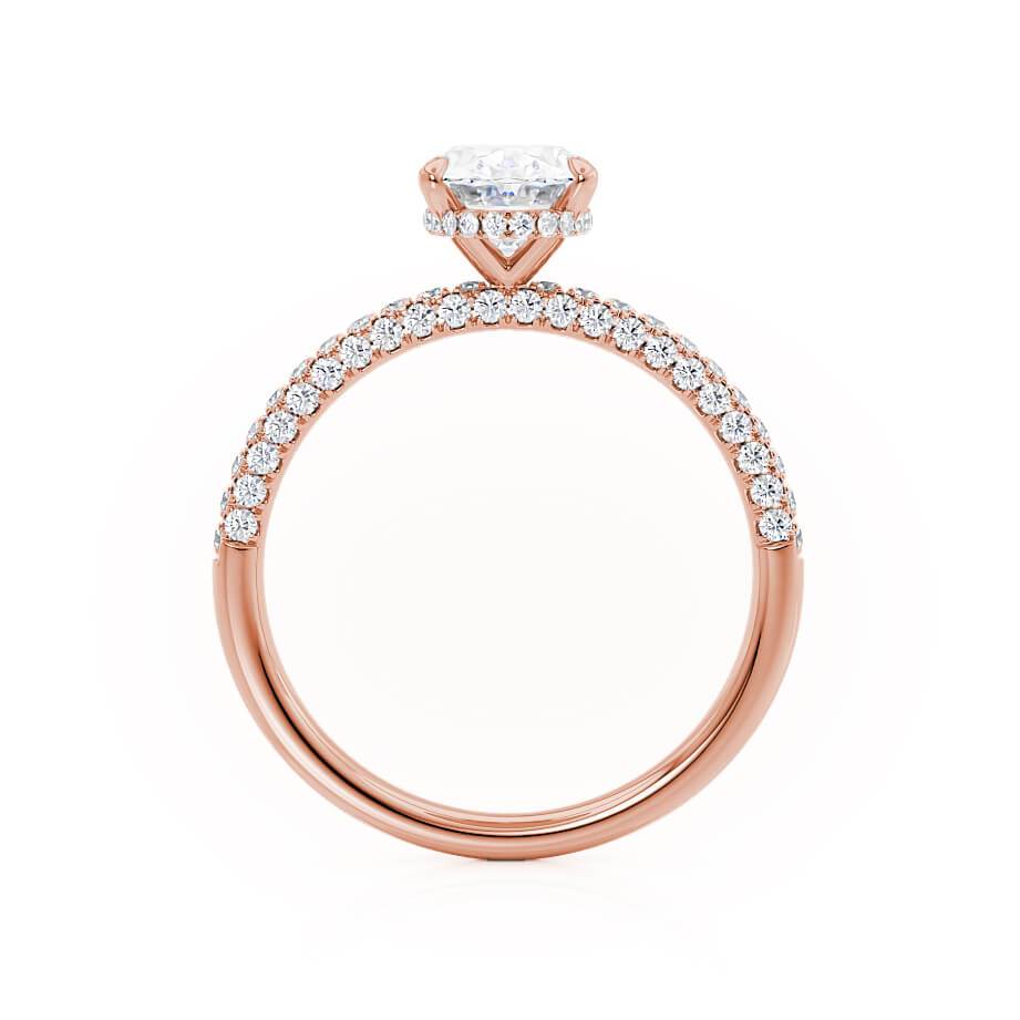 2.1 CT Oval Hidden Halo & Pave Lab Grown Diamond Engagement Ring