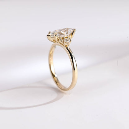 Stunning 1.0 - 2.0 CT Marquise Moissanite Engagement Ring with Cluster Design 7