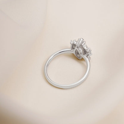 Stunning 1.0 - 2.0 CT Marquise Moissanite Engagement Ring with Cluster Design 8