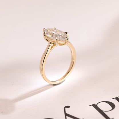 Stunning 1.0 - 2.0 CT Marquise Moissanite Engagement Ring with Solitaire Design 5