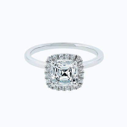 1.50 CT Cushion Halo  Lab Grown Diamond Engagement Ring