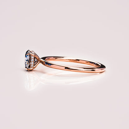 1.6 CT Round Hidden Halo Moissanite Engagement Ring