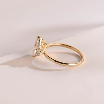 Stunning 1.0 - 2.0 CT Marquise Moissanite Engagement Ring with Cluster Design 10