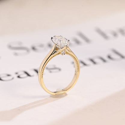 Stunning 1.0 - 2.0 CT Marquise Moissanite Engagement Ring Solitaire Style 3