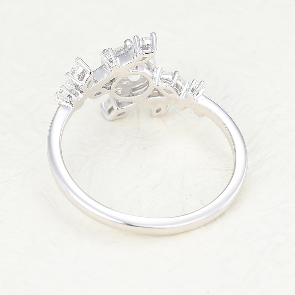 0.41 CT Round Cluster Moissanite Engagement Ring
