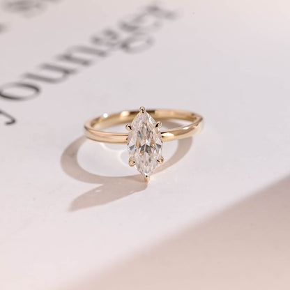 Stunning 1.0 - 2.0 CT Marquise Moissanite Engagement Ring with Solitaire Design 1