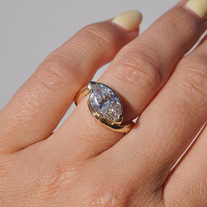 Stunning 3.02 CT Marquise Moissanite Engagement Ring with Solitaire Design 4