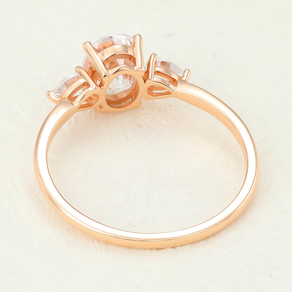 1.33 CT Oval Three Stone Lab-Grown Diamond Engagement Ring