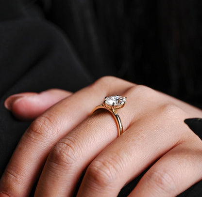 Stunning 1.0 - 2.0 CT Marquise Moissanite Engagement Ring with Solitaire Design 2