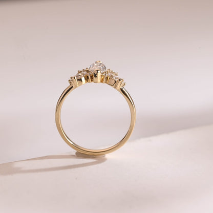 Stunning 1.0 - 2.0 CT Marquise Moissanite Engagement Ring with Cluster Design 8