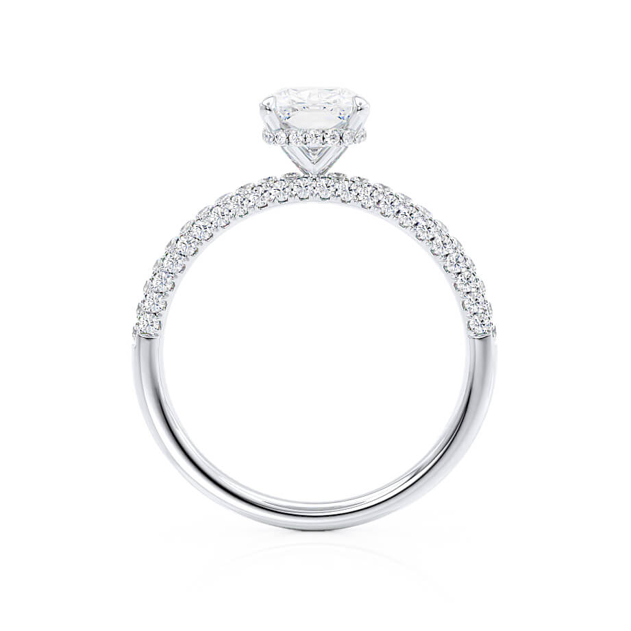2.3 CT Elongated Cushion Pave Lab Grown Diamond Engagement Ring