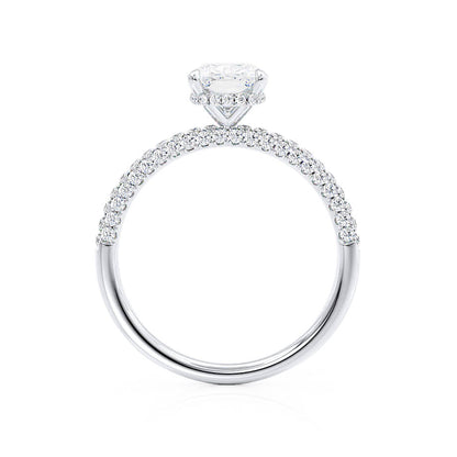 2.3 CT Elongated Cushion Pave Lab Grown Diamond Engagement Ring