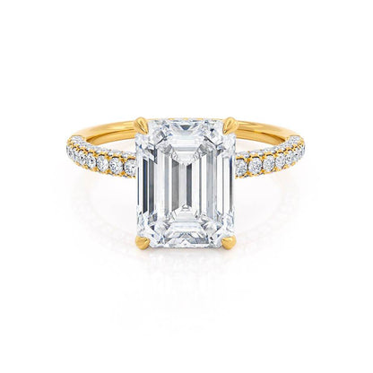 1.75 CT Emerald Pave Lab Grown Diamond Engagement Ring