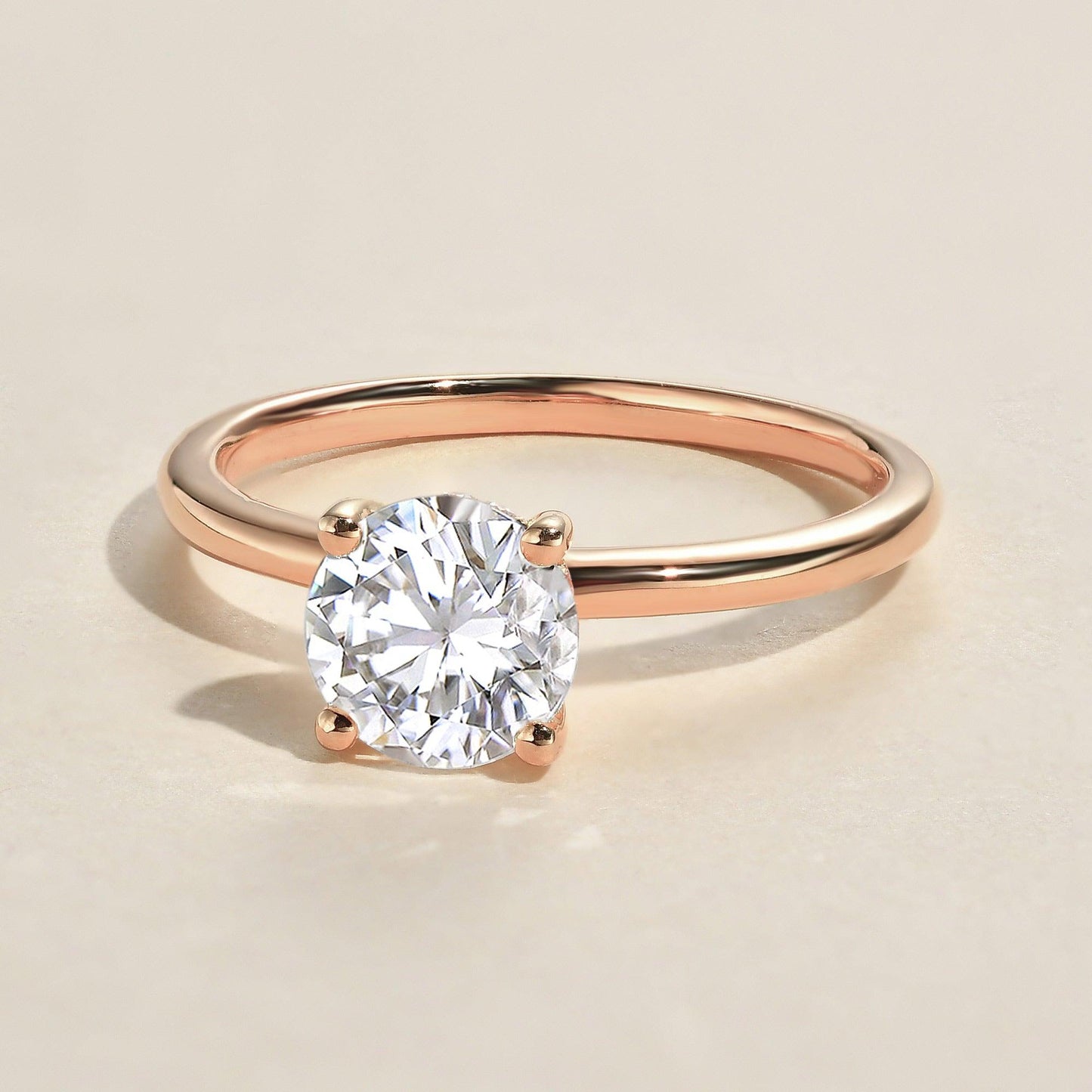 1 CT Round Hidden Halo Lab Grown Diamond Engagement Ring