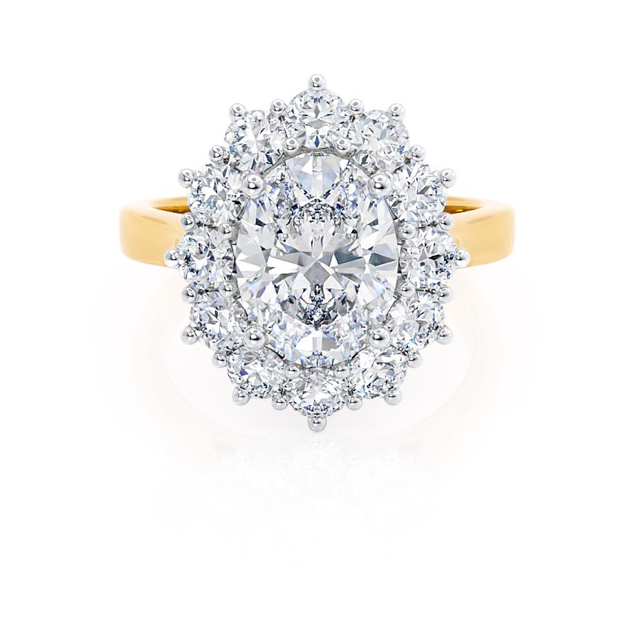 2.1 CT Oval Halo Lab Grown Diamond Engagement Ring