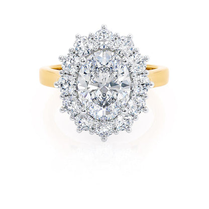 2.1 CT Oval Halo Lab Grown Diamond Engagement Ring