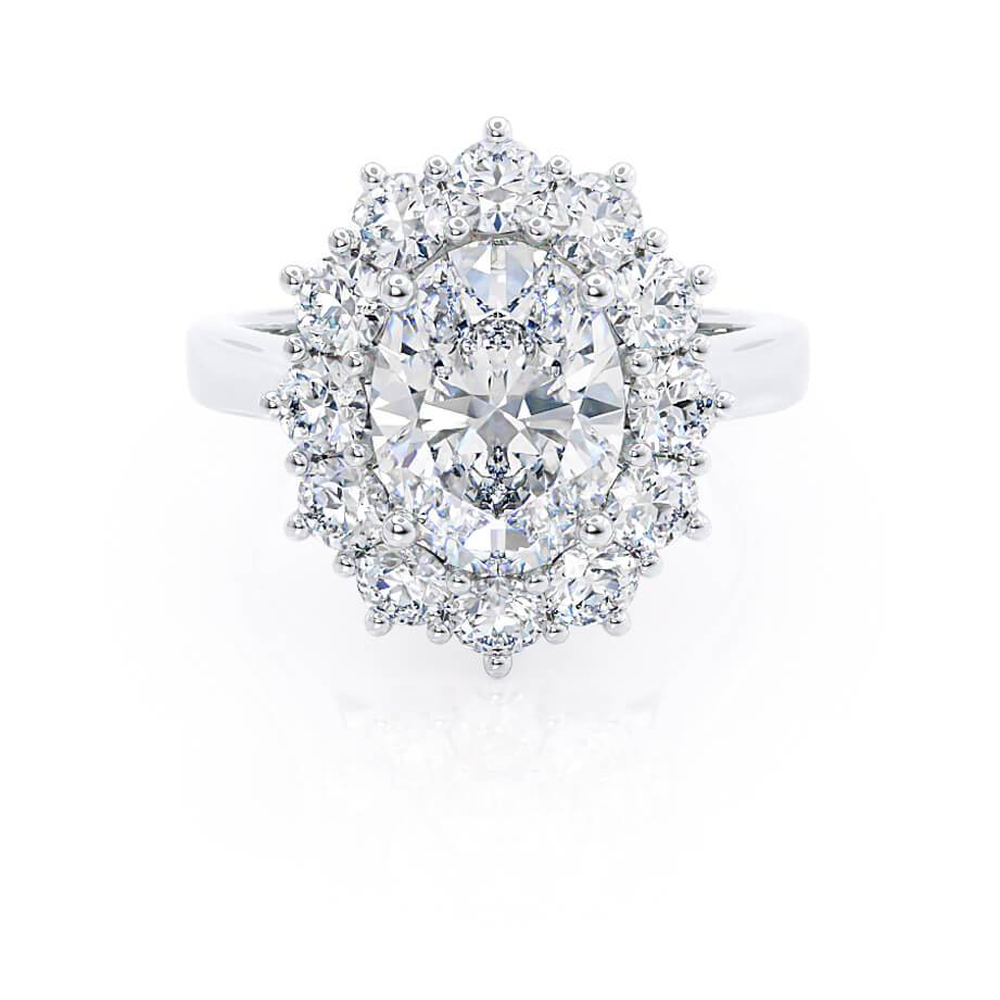 2.1 CT Oval Halo Lab Grown Diamond Engagement Ring