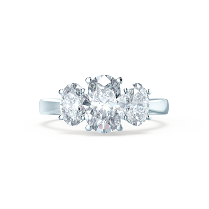 1.5 CT Oval Three Stone Lab Grown Diamond Engagement Ring