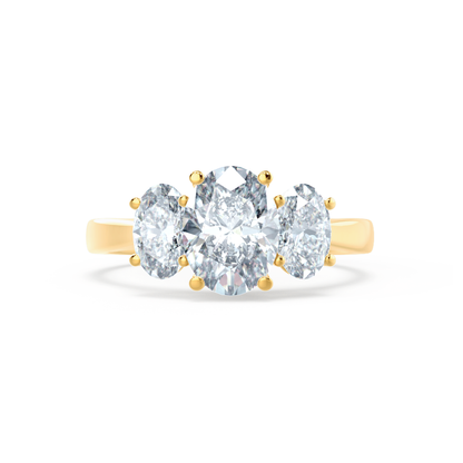 1.5 CT Oval Three Stone Lab Grown Diamond Engagement Ring