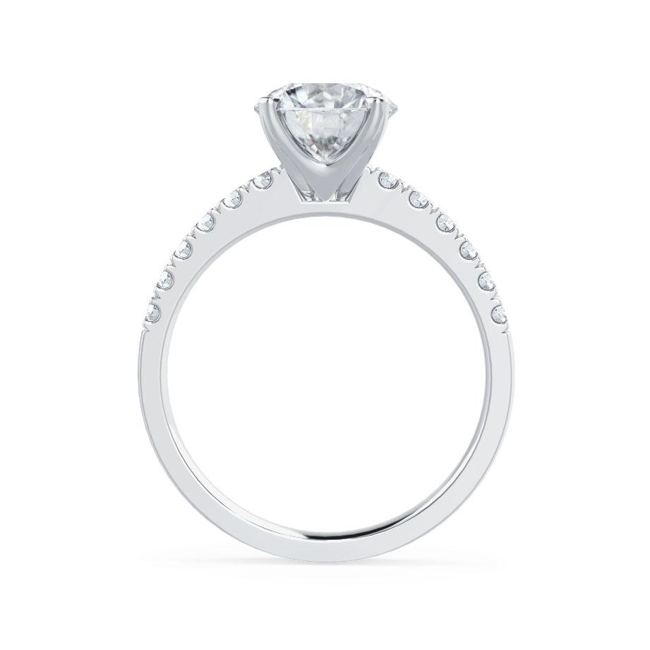 1.2 CT Round Pave Lab Grown Diamond Engagement Ring