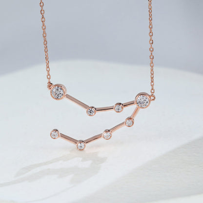 0.75 TCW Round Moissanite Capricon-Zodiac Sign Necklace