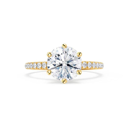 2.2 CT Round Pave Lab Grown Diamond Engagement Ring