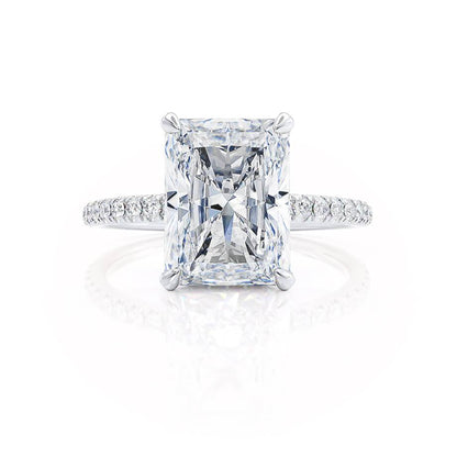 1.8 CT Radiant Hidden Halo & Pave Lab Grown Diamond Engagement Ring