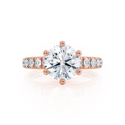 1.9 CT Round Pave Lab Grown Diamond Engagement Ring