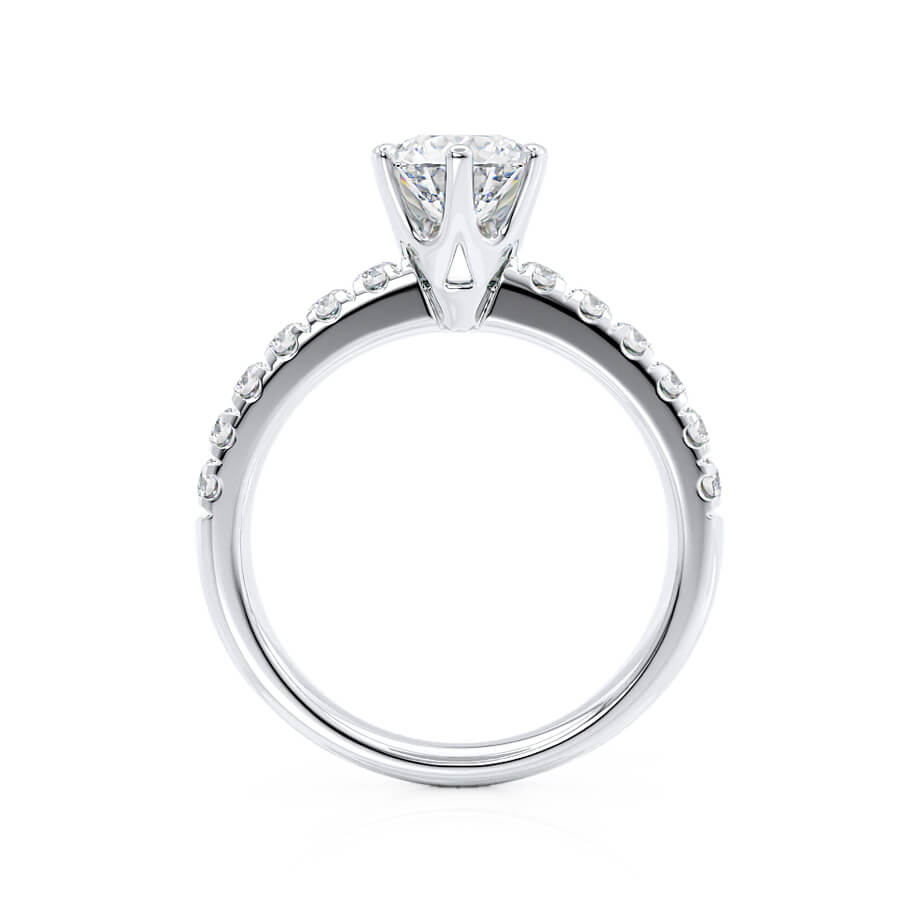 1.9 CT Round Pave Lab Grown Diamond Engagement Ring