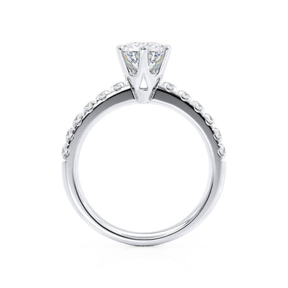 1.9 CT Round Pave Lab Grown Diamond Engagement Ring