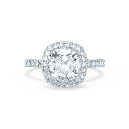 1.3 CT Cushion Halo & Pave Lab Grown Diamond Engagement Ring