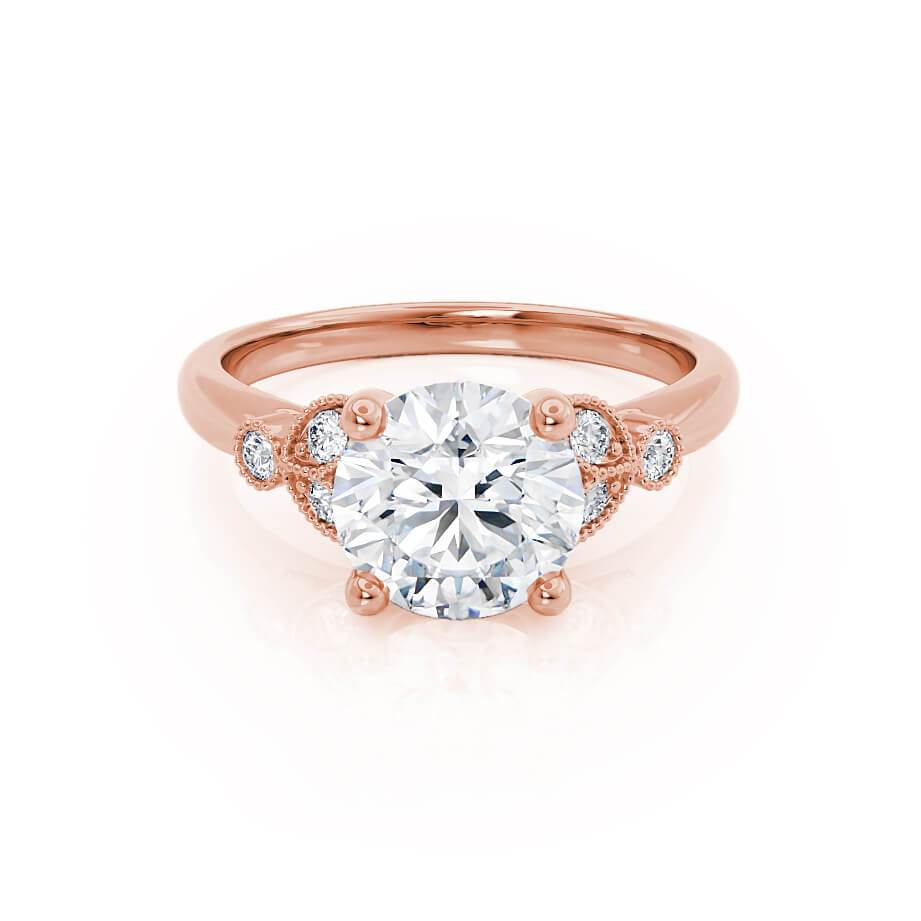 1.5 CT Round Cluster Lab Grown Diamond Engagement Ring