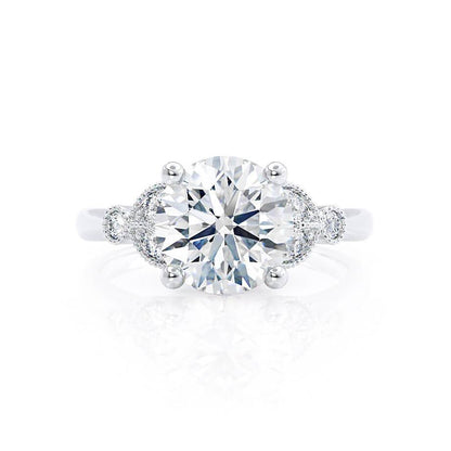 1.5 CT Round Cluster Lab Grown Diamond Engagement Ring