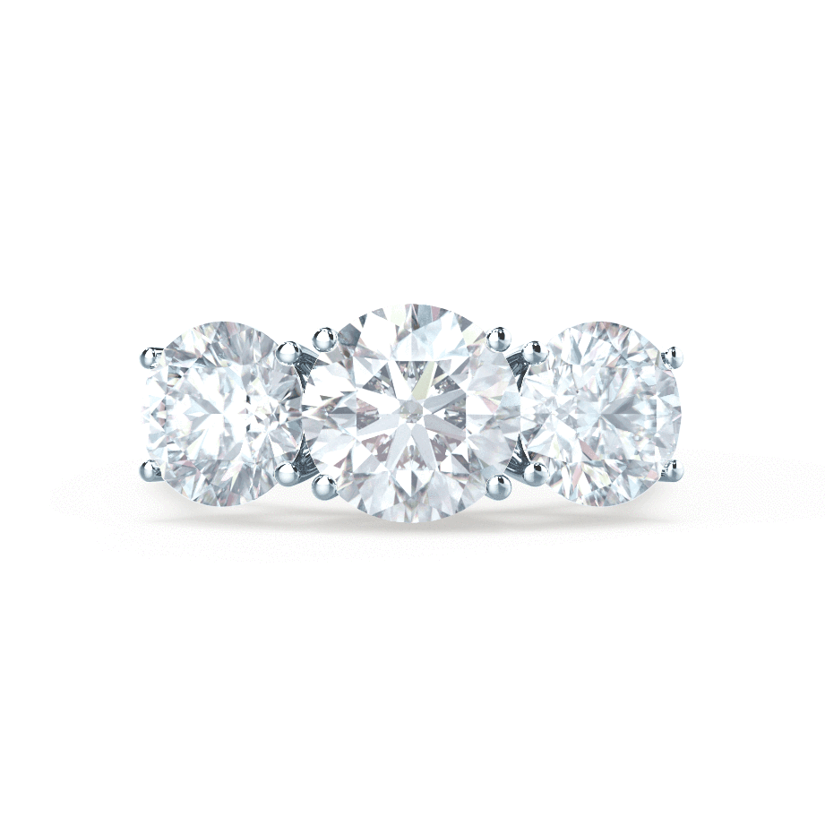 1.5 CT Round Three Stone Lab Grown Diamond Engagement Ring