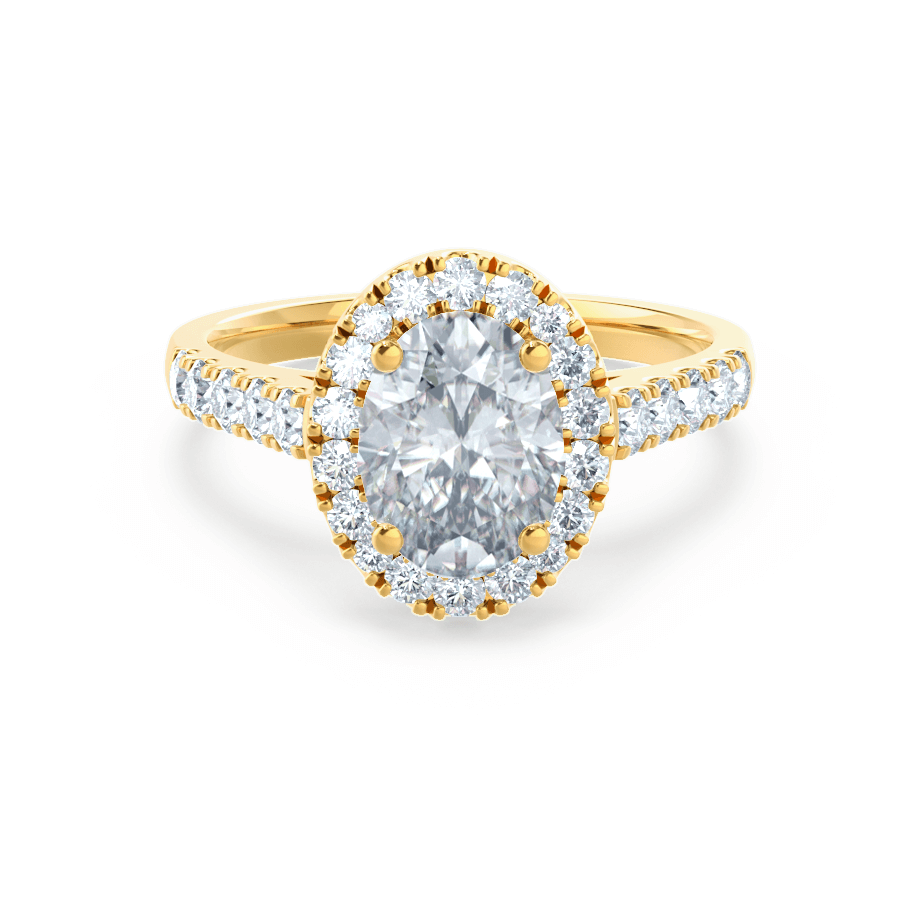1.5 CT Oval Halo & Pave Lab Grown Diamond Engagement Ring
