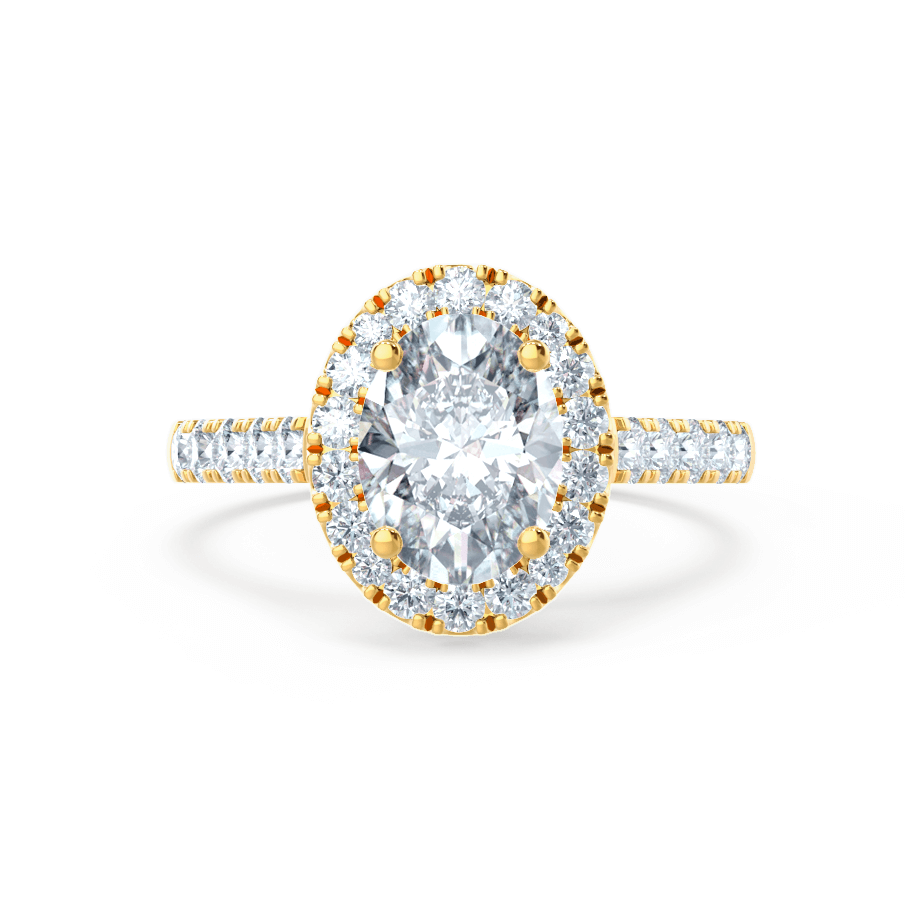 1.5 CT Oval Halo & Pave Lab Grown Diamond Engagement Ring