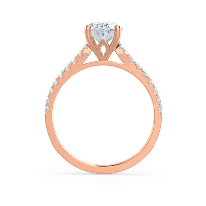 1.2 CT Round Pave Lab Grown Diamond Engagement Ring