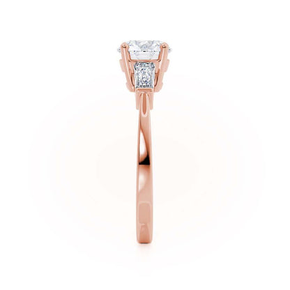1 CT Round Three Stone Lab Grown Diamond Engagement Ring