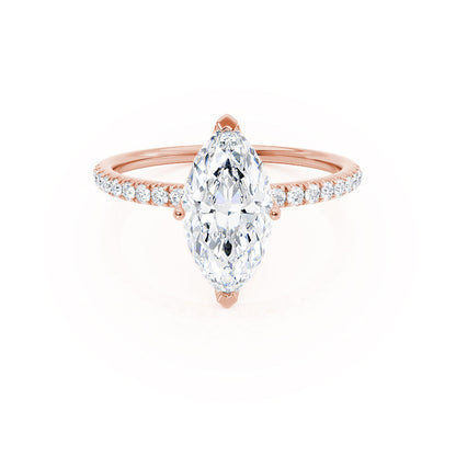 1 CT Marquise Pave Lab Grown Diamond Engagement Ring