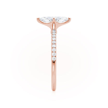 1 CT Marquise Pave Lab Grown Diamond Engagement Ring