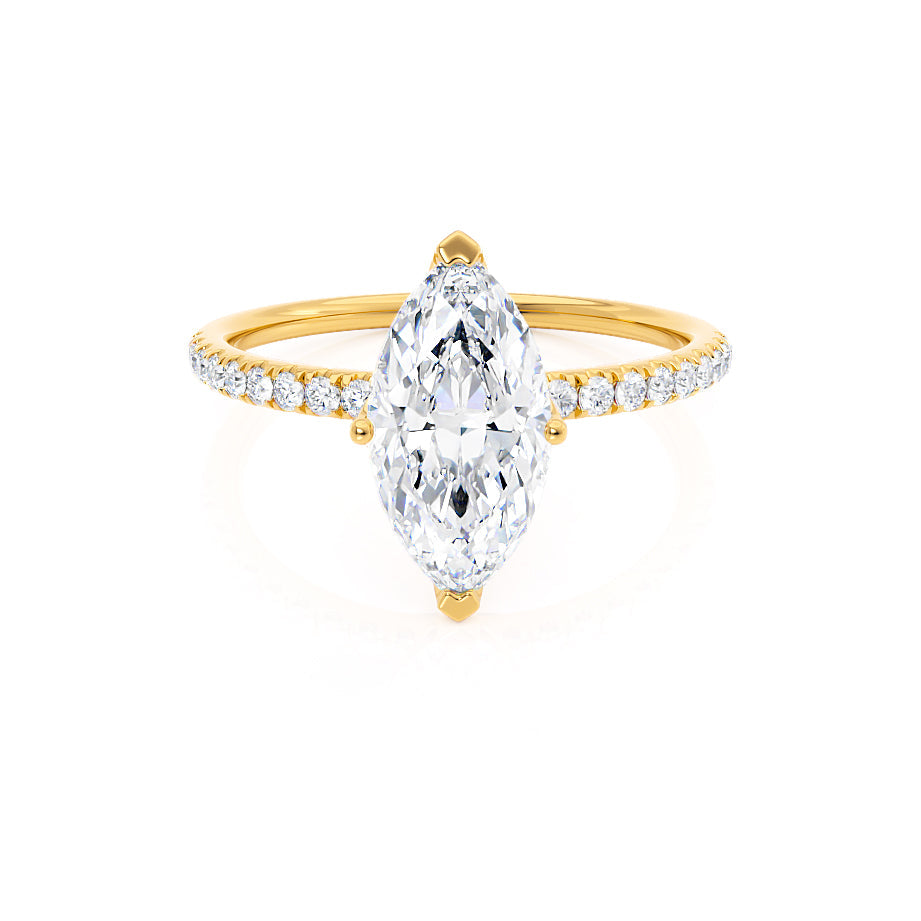 1 CT Marquise Pave Lab Grown Diamond Engagement Ring