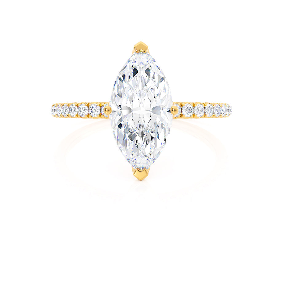 1 CT Marquise Pave Lab Grown Diamond Engagement Ring