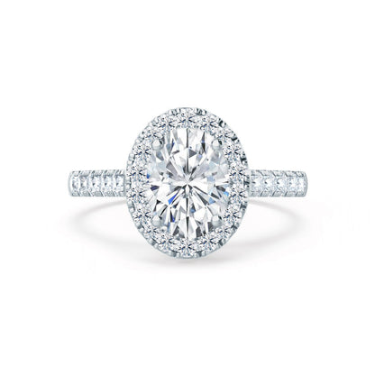 1.5 CT Oval Halo & Pave Lab Grown Diamond Engagement Ring