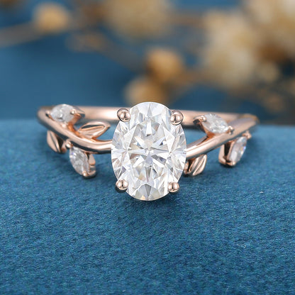 1.33 CT Oval Vintage Cluster Lab Grown Diamond Engagement Ring