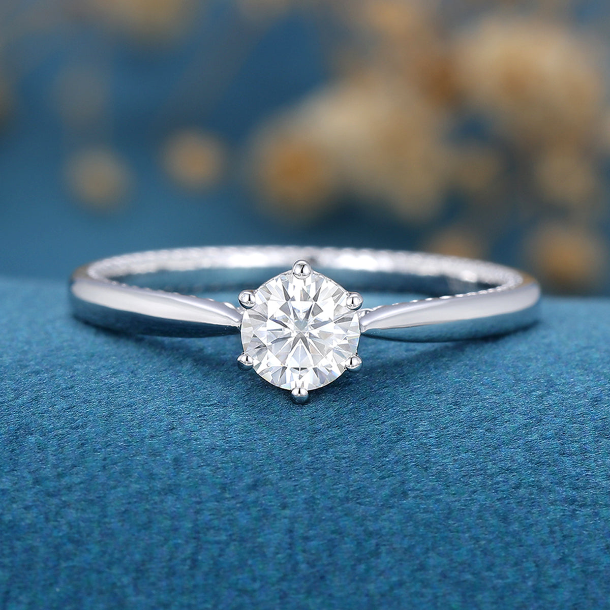 0.41 CT Round Solitaire Lab Grown Diamond Engagement Ring