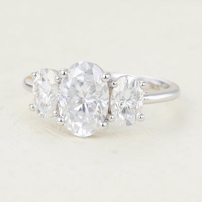 1.91 CT Oval Three Stone Lab-Grown Diamond Engagement Ring