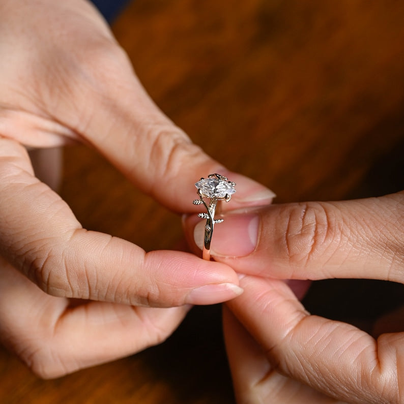 Stunning 1.0 - 2.0 CT Marquise Moissanite Engagement Ring with Solitaire Design 6