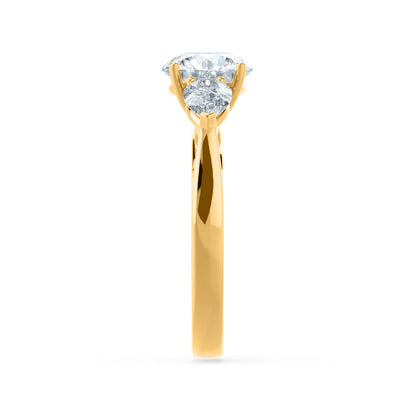 1 CT Round Three Stone Lab Grown Diamond Engagement Ring