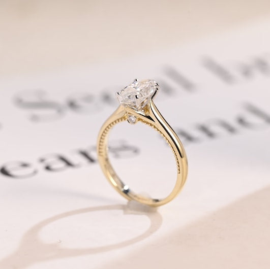 Stunning 1.0 - 2.0 CT Marquise Moissanite Engagement Ring Solitaire Style 7