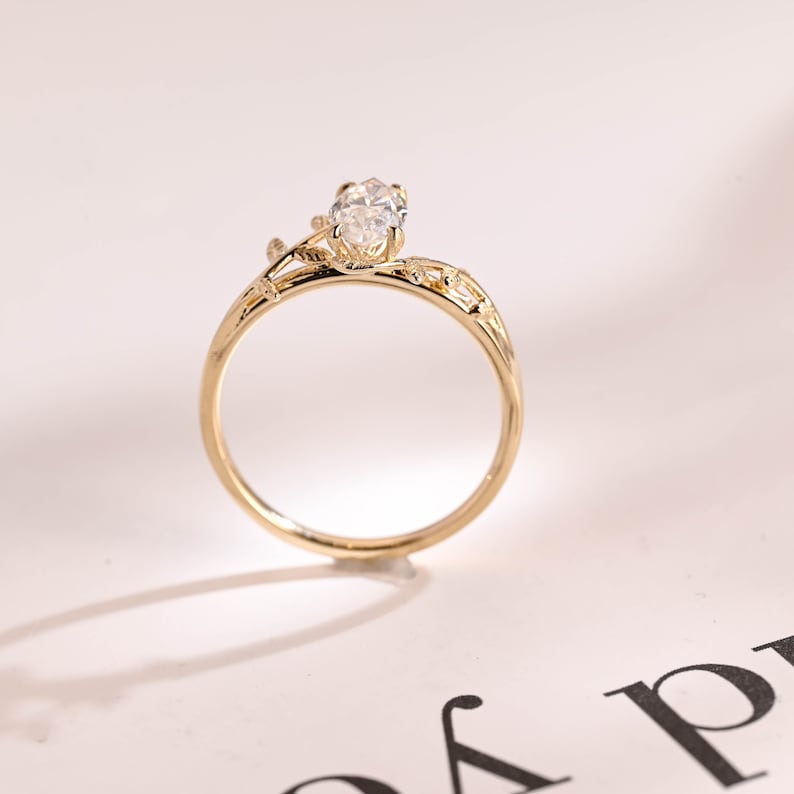 Stunning 1.0 - 2.0 CT Marquise Moissanite Engagement Ring with Solitaire Design 10